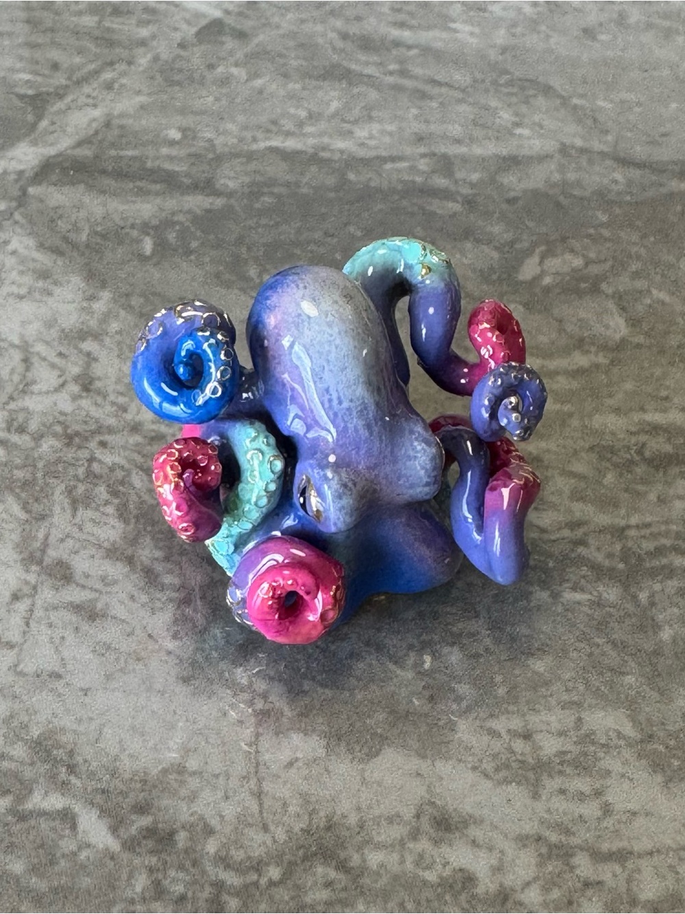 ✨Unique Enamel Octopus Statement Ring Good After Nine - Picture 2 of 5